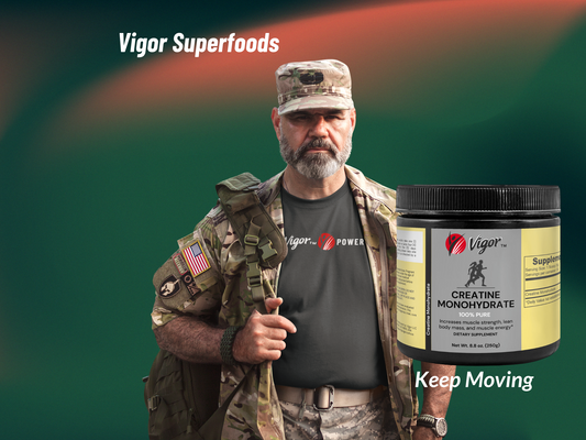 creatine-monohydrate-supplement-flyer-featuring-a-military-man-on-a-mission-walking-towards-a-jar-of-said-supplement